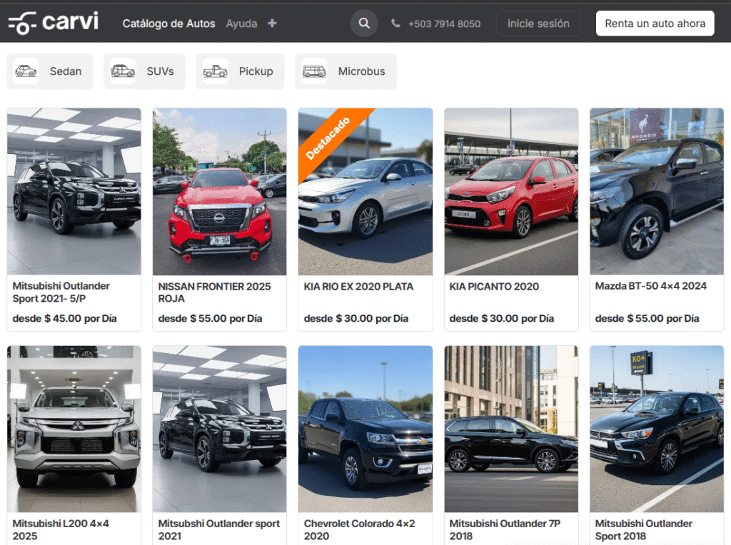 Mejor Precio Alquiler de Autos San Salvador